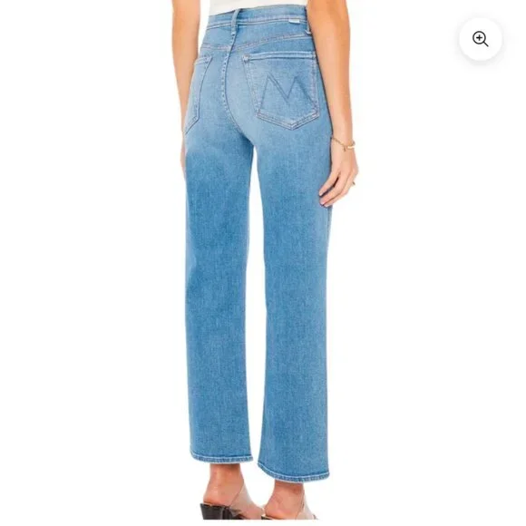 Mother Denim The Rambler Zip Flood Womens High-Waisted Blue Denim Jeans in Out o - Picture 2 of 9